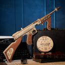 Ametralladora Rokr Thompson juguete regalo para niños rompecabezas de madera modelo de disparo LQB01
