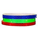 ZOOENIE 3 Colours Bike Safety Reflective Tape Fluorescent Warning Lighting Sticker Tape Roll Strips for Embellishment Bicycle Decoration