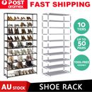  Shoe Rack 10 Tier Shelves Shoes Cabinet Storage 50 Pairs Steel Stand