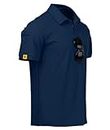 ZITY Men Golf Polo Shirts Performance Short Sleeve Tennis Polos Sport Casual Collared T-Shirt Deep Blue L