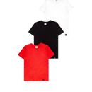 Hype Childrens/Kids T-Shirt (Pack of 3) - White/Red/Black - Red - 11
