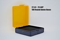 22 lr Ammo Box / Case / Storage (100) Round .22LR, .25 ACP (YELLOW TOP)