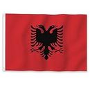 YongFoto Albania Flag 1x1.5ft Albanian National Flags Banner for Outdoor Celebrations Home Garden Porch Party Decoration Flags with 2 Sturdy Grommets Precision Machine Stitched