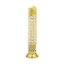 Shubhkart Nitya Brass Crystal Incense Holder with Ash Catcher | Agarbatti Holder | Brass Incense Burner for Home Office Diwali Puja Gifts Decor (11.6 Inch Height) - 235 GMS