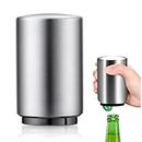 HEINRICHED Beer Bottle Opener, Automatic Stainless Steel Quick Pop The Top Can Openers by Magnet Catching No Damage Caps, Wine Accessory Push Down Off Magnetic Bartender Tool for Home Picnic Camping
