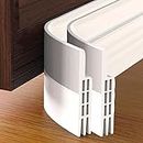 Door Draft Stopper Under Door Seal for Exterior/Interior Doors, Door Sweep Strip Under Door Draft Blocker, Soundproof Door Bottom Weather Stripping, 2" W x 39" L, (White) (White) (White, 2-pack 2" W x 39" L)