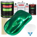 Emerald Green Metallic LOW VOC Urethane Paint Gallon Kit & European Clear Coat