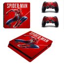 Skin Sticker for PS4 Slim Console Controller Whole Body Vinyl Decals Spiderman