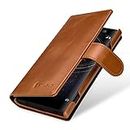StilGut Case Compatible with Sony Xperia XA2. Flip Leather Wallet Cover with Card Slots Fits Xperia XA2, Cognac Brown