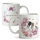 FirseBUY Bestie F R I E N D S Coffee Mug 1 Pc - Funny Friends Ceramic Coffee Mug Gift for Girls, Best Friends, Sister Mom, Wife, Girlfriend 325 ml (1 Pcs, White)
