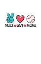 Peace Love Baseball Funny Baseball: Cuaderno | Cuadriculado | A cuadros, DIN A5 (13,97x21,59 cm), 120 páginas, papel color crema, cubierta mate