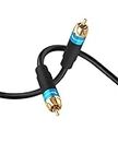 BlueRigger Audio RCA Cable with Gold Plated connectors (1 RCA Subwoofer Cable 8 FT / 2.4 Meters)