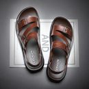 Sandalias De Cuero Moda Para Hombre Zapatos Informales De Verano Con Punta Abier