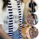 Sciarpa a righe stile Harajuku Y2K collocazione accessori abbigliamento scialle ragazza