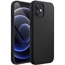 JETech Silicone Case for iPhone 12/12 Pro 6.1-Inch, Silky-Soft Touch Full-Body Protective Phone Case, Shockproof Cover with Microfiber Lining (Black)