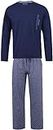 Phil & Co. Berlin Herren Pyjama Schlafanzug Sleepwear Nachtwäsche Homewear Loungewear Blau-Grau Größe XL