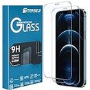 T Tersely Screen Protector for iPhone 12 Pro/iPhone 12 (6.1 inch), [2 Pack] 9H Case Friendly Tempered Glass Screen Protectors Anti-Scratch Film Guard for Apple iPhone 12 Pro/iphone12