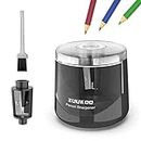 Zuukoo Electric Pencil Sharpeners, Battery Powered for Colored Pencils, High-Speed Operated Automatic & Manual Pencil Sharpener for Kids, Home School