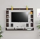DAS Decker Wall Mount Engineered Wood TV Entertainment Unit/Tv Rack Set to Box Stand with Wall Shelves for Living Room Flowery Wenge & Frosty White Finish (Ideal for up to 43") Screen