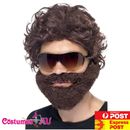 Mens Alan Hangover Costume Accessories Stag Do Kit Brown Wig Beard Sunglasses 