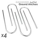 ST Metals Football Goal Pegs & Trampoline Anchor Kit. 4 Metal Heavy Duty U-Shaped Pegs Made From 8mm Galvanised Steel. Ideal As Tent Pegs & Ground Anchors For Trampolines & Goal Posts.