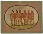 Poster sur toile sans cadre 58 x 90 cm Black Hawk et cinq autres prisonniers Saukie par George Catlin