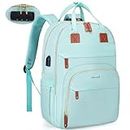 LOVEVOOK Laptop Backpack Purse for Women, Unisex Large Capacity 17 Inch Travel Anti-theft Bag, Work Business Computer Bags College backpack for Men, Casual Hiking Daypack with Lock, Mint Green, Mint Green, 17 Inch