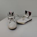 Youth girls 6 Air Jordan high top leather tennis shoe white/pink