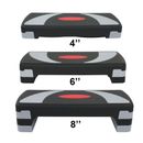 31'' Fitness Aerobic Step Adjust Exercise Stepper With Risers  4" - 6" - 8" 