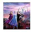 Techgifti Frozen Elsa Anna Characters Wall Poster for Kids Room, Bedroom, Living Room (Multicolor, Size - 45 Cm X 45 Cm)