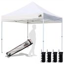 10x10 White Commercial Ez Pop Up Canopy Outdoor Folding Gazebo Event Vendor Tent