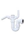 Premium Sink Swivel P Trap with Twin 135 Degree Nozzles 40mm (1.1/4"), Complete with 75mm Water Seal, Compliant with BS EN 247-1:2002 Standard