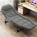 EKYLIP Metal Lounge Chair, Outdoor Folding Patio Chaise Lounge Chair, Adjustable Lounge Chair With Backrest Folding Cot Waterproof Bed Chair For Outdoor Indoor Patio Beach Porch Swimming Pool, Grey