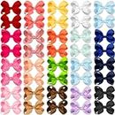 CÉLLOT 40 Pieces 3 Inch Hair Bows for Girls Clips Grosgrain Ribbon Boutique Hair Bow Alligator Clips For Girls Teens Toddlers Kids in Pairs