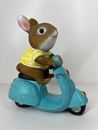 Rabbit moped scooter ornament painted resin sculpture union jack love greeting