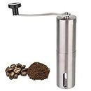LWVAX Portable Manual Coffee Grinder Hand Coffee Bean Mill with Ceramic Burr Stainless Shell Removable Handle 0.4 Cup Container