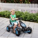 Aosom Kids Pedal Go Kart Pedal Car, Outdoor Ride on Toys with Adjustable Seat, Anti-slip Rubber Wheels Suspension System