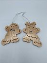 Boy And Girl Wooden Gingerbread Christmas Ornaments 
