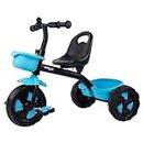 Bumtum Tricycle Ride | Play & Plug Cycle for Kids | 2-5 Years - Tricycles for Boy & Girl | Sturdy Designs with Storage Box, Horn and Guarded Seats, Heavy Wheels (Blue)