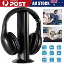Wireless TV Headphones 5 In 1 Home Headset For TV Watching TV Ear Microphone AU