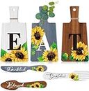 ANGEL INFINITE Sunflower Pattern Kitchen Wall Décor Home Decor|Eat Signs Fork&Spoon| Wooden Kitchen Wall Hanging,Wooden Home Decor Items