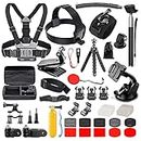 Croch 50 in 1 Action Camera Accessories Kit Compatible with GoPro Hero10/9/8/7/6/5/4, GoPro Max, GoPro 2018 Session Fusion, Insta360, DJI Osmo Action/Action 2, AKASO