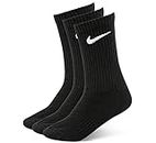 Nike Unisex U Nk Everyday Ltwt Crew 3pr Socks, Black (black/White), 5–8 UK (Manufacturer Size: M)