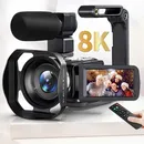 8k Videokamera 60fps/64mp 3 Zoll LCD-Touchscreen 18x Digital zoom Kamera Recorder Ultra HD Wifi