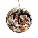 8 cm Jesus Krippen Ornamente, Krippen Ornamente, Weihnachts Jesus Krippen Ornamente, Weihnachtskrippen Weihnachten, Christliche Baumschmuck Dekorationen Zur Geburt Jesu