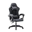 Panana Heavy Duty Gaming Reclining Racing Chair PU Leather Swivel PC Game Desk Chair (Black)
