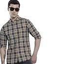 The Indian Garage Co Men's Checkered Slim Fit Shirt (1122-SHWCCPYD-04-01_Navy M)