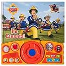 Feuerwehrmann Sam - Im Einsatz! - Soundbuch - Pappbilderbuch mit beweglichem Lenkrad und 13 spannenden Geräuschen für Kinder ab 3 Jahren