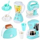 Play Kitchen Appliances Toy Set, Kids Kitchen Accessories Pretend Play Kitchen Toys Playset with Coffee Maker, Blender, Mixer and Toaster for Kids Ages 3-8 Christmas Birthday Party Gift