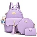 I IHAYNER Mini Backpack for Girls Gifts, Small Backack for Women Fashion Travel Daypacks, Mini Backpack for Women (3 Pcs), Purple, Medium, Daypack Backpacks